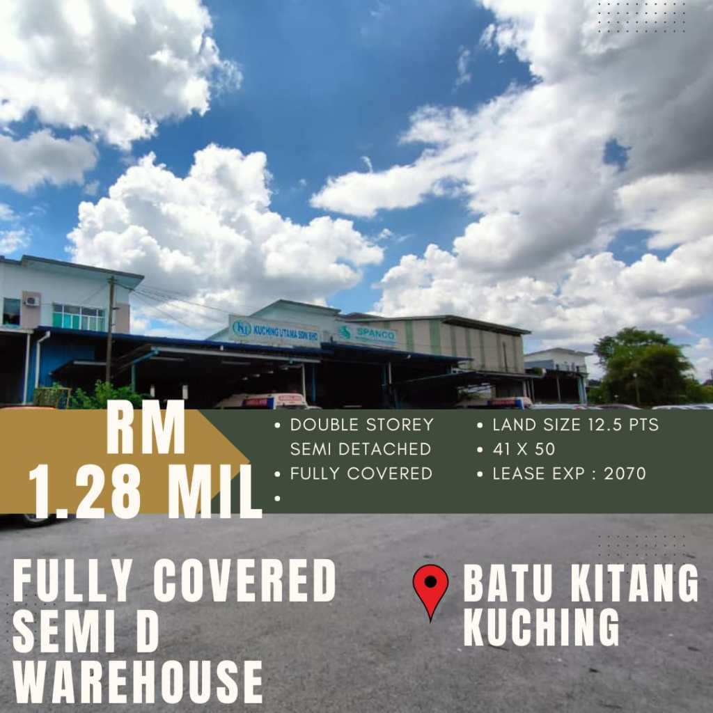 Double Storey Semi Detached Warehouse in Batu Kitang | Kuching Warehouse for&nbsp;Sale